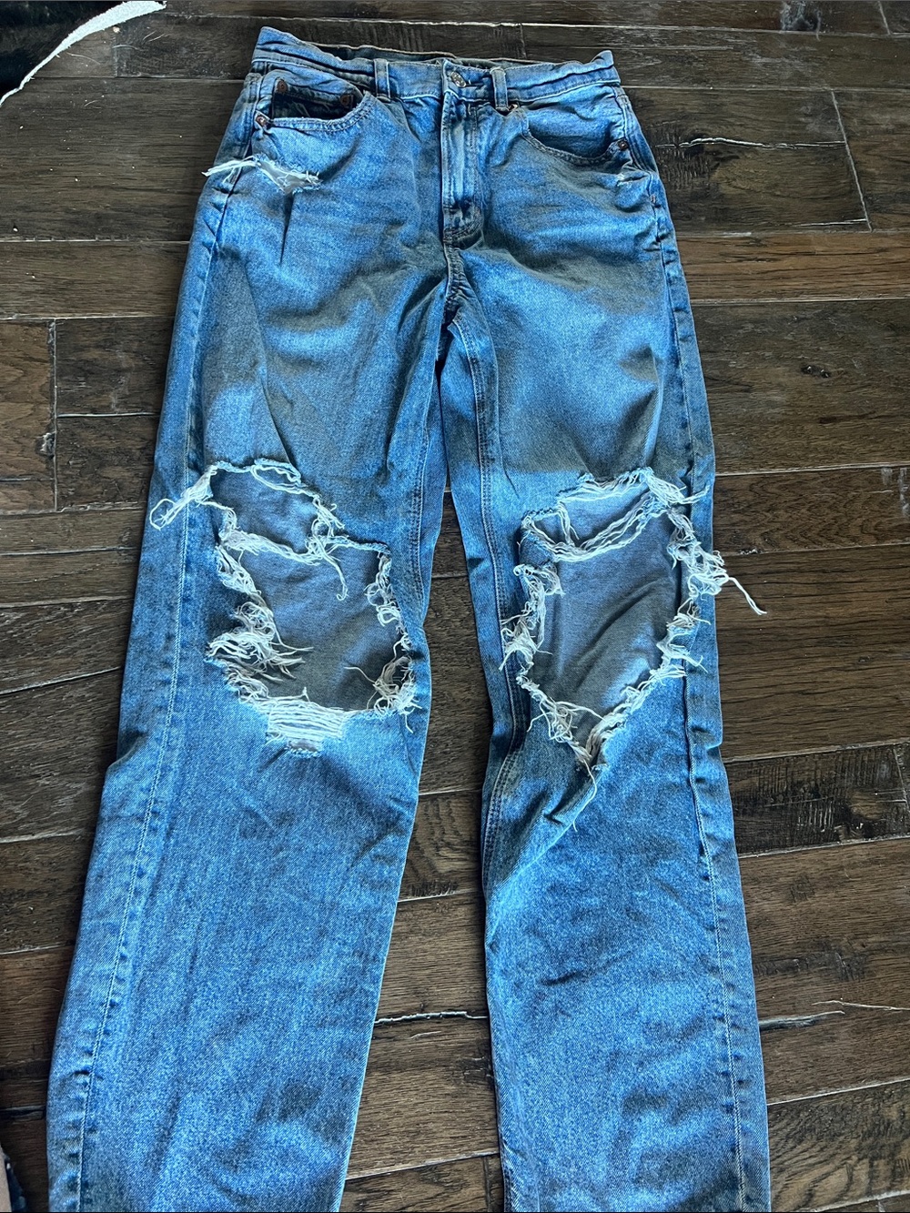 American Eagle Outfitters Distressed Light Blue Boyfriend Jeans